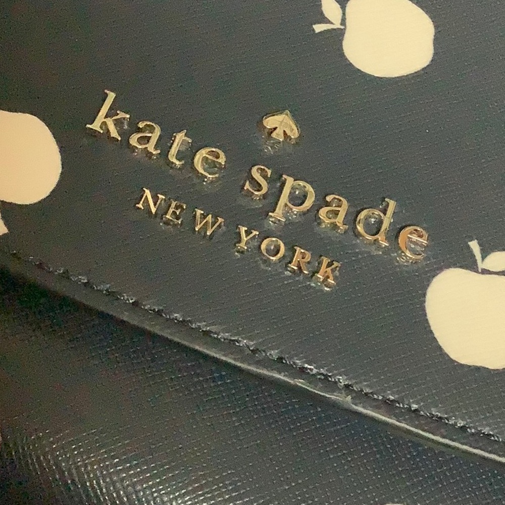 Kate spade Carson orchard toss blue apple print purse - Picture 7 of 13